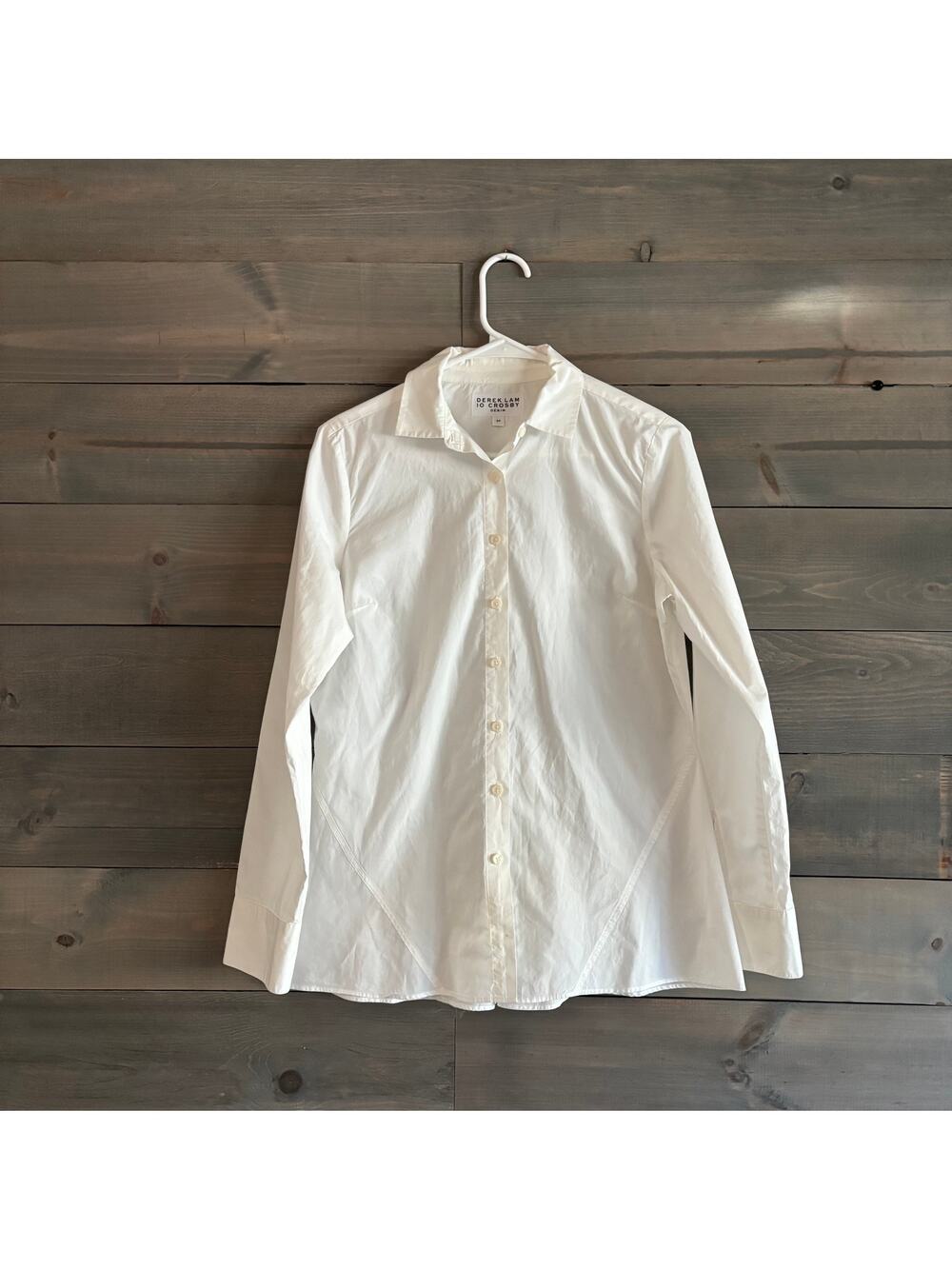 DEREK LAM 10 CROSBY DENIM | White 100% Cotton Button Up Shirt Sz S/P